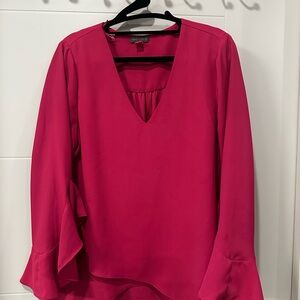 Vince Camuto Fuchsia V-Neck Blouse